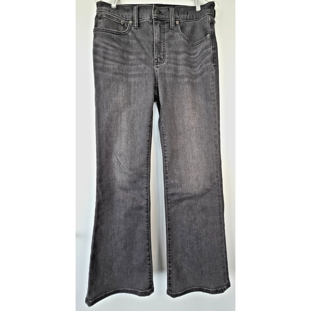 Madewell Jeans Womens 28 Black Mid Rise Kick Out Flare Charcoal Y2K Whimsy Goth